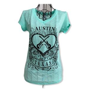 Reserved Burnout Austin Texas Short Sleeve Tee Top